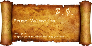 Prusz Valentina névjegykártya